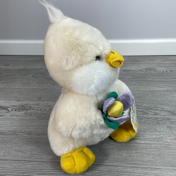 Vintage 1994 Chick Cuddle Wit Easter Duck Plush Tulip Flower Stuffed Animal NEW - Picture 4 of 11